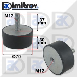 Антивибрационен тампон М12 х Ø70 х 30 mm